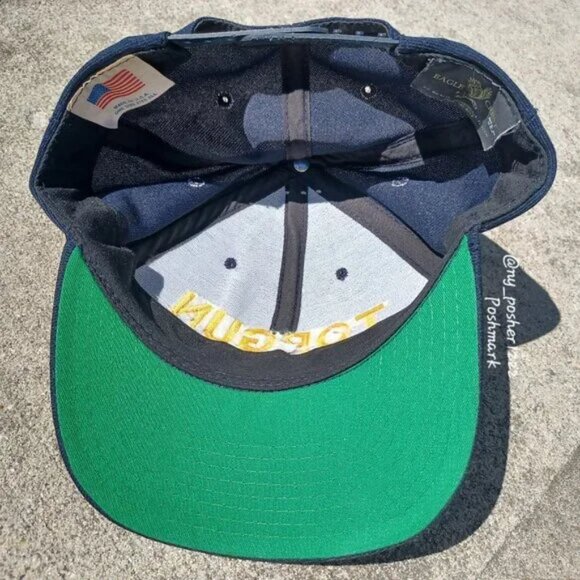 *𝓥𝓲𝓷𝓽𝓪𝓰𝓮 𝐄𝐀𝐆𝐋𝐄 𝐂𝐑𝐄𝐒𝐓 𝗧𝗢𝗣 𝗚𝗨𝗡 Baseball Cap 🔵🟡 - Picture 2 of 6